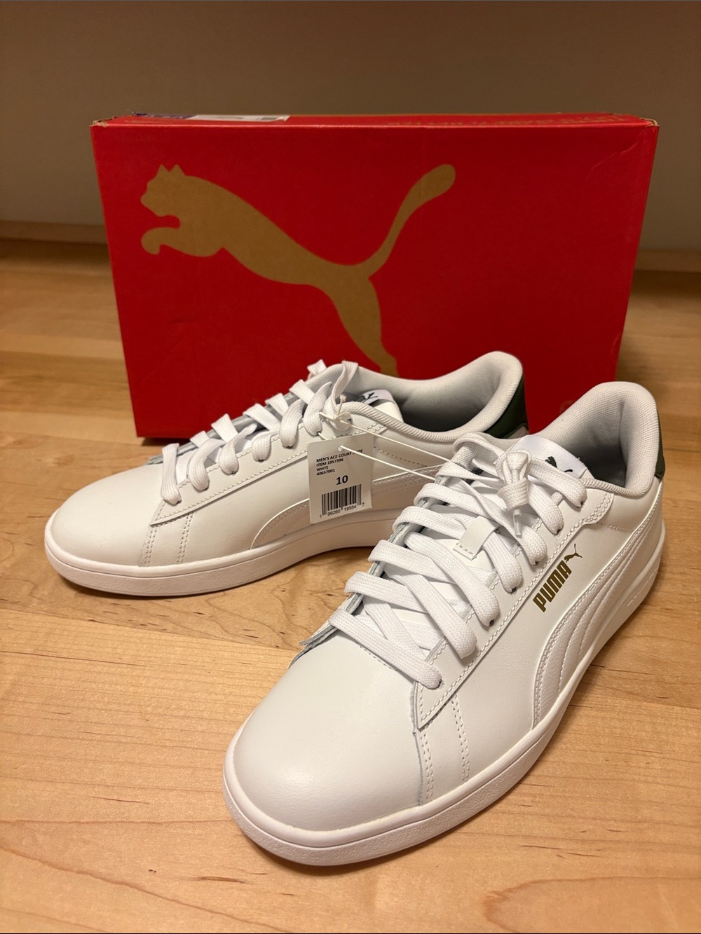 NEW Men’s Puma Ace Court Athletic Shoe - White - Size 10